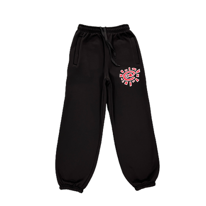 ADWYSD Rel@xed Black Red Logo Joggers