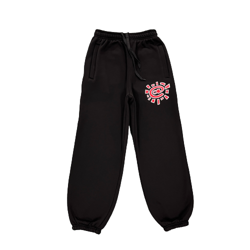 ADWYSD Rel@xed Black Red Logo Joggers