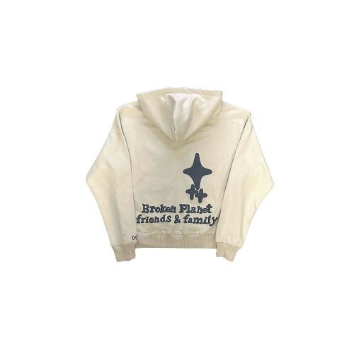 Broken Planet Market Broken Hearts Cream White Hoodie