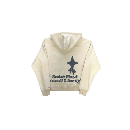 Broken Planet Market Broken Hearts Cream White Hoodie