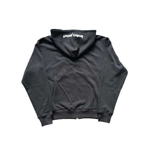 Broken Planet Market Zip Up Hoodie Soot Black