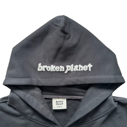 Broken Planet Market Zip Up Hoodie Soot Black